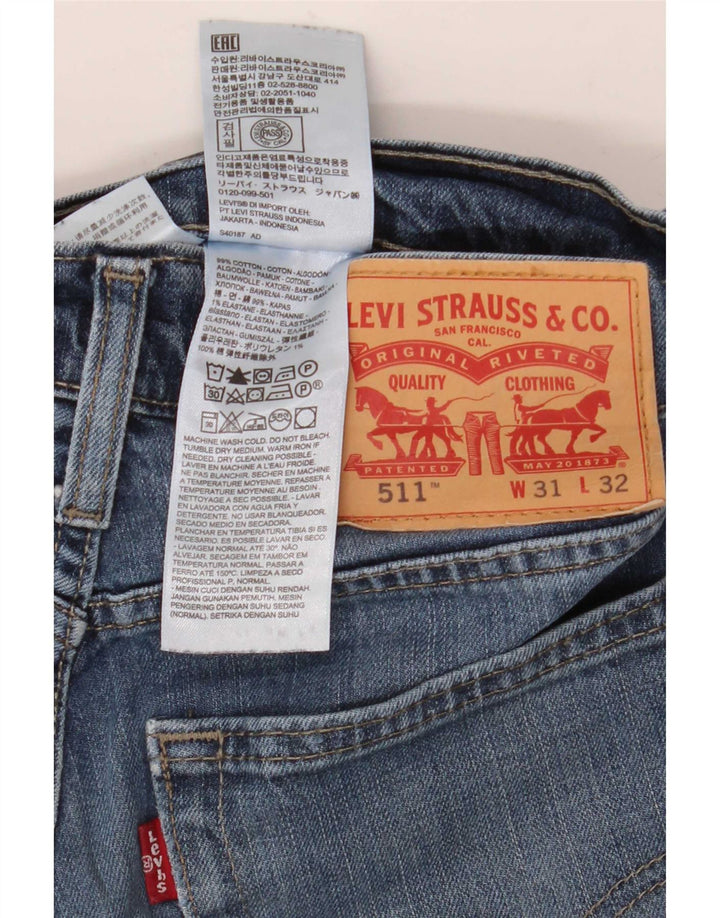 Levi's Uomo 511 Slim Jeans W31 L32 Cotone Blu