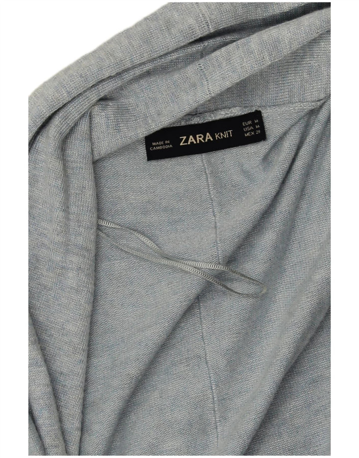 Maglione cardigan aperto da donna Zara UK 14 Viscosa grigio medio