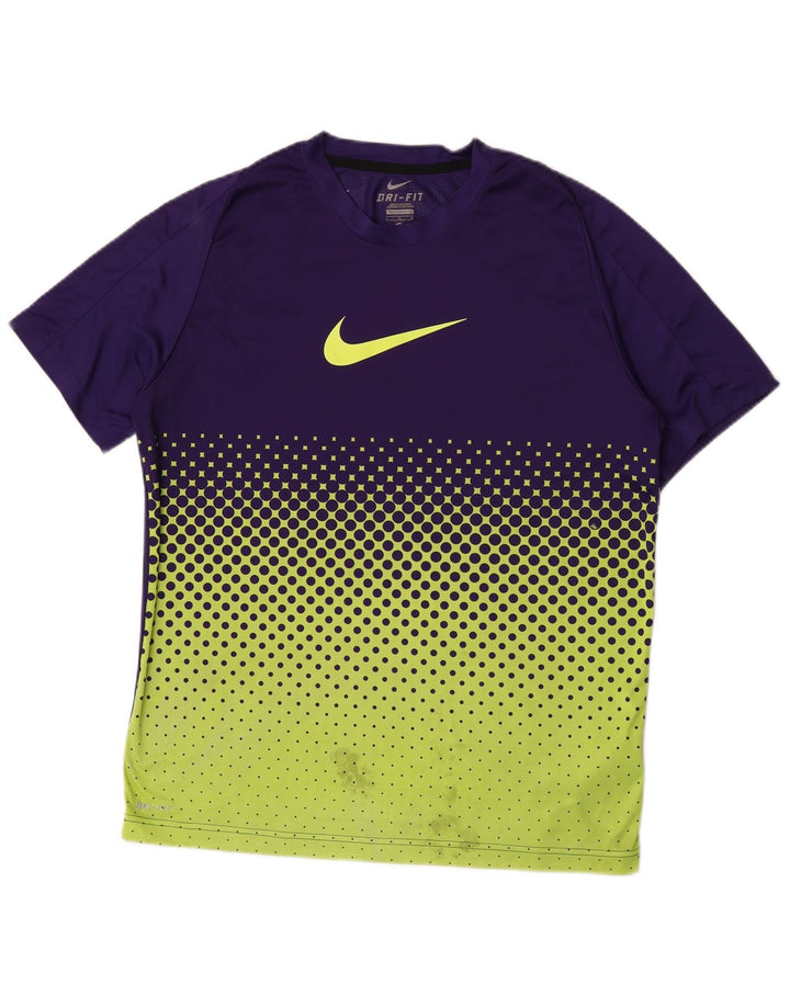 Nike - Maglietta grafica da uomo Dri Fit, grande, in poliestere geometrico viola