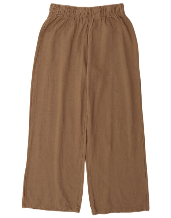 Pantaloni da tuta da donna Zara a gamba larga UK 12 Cotone beige medio