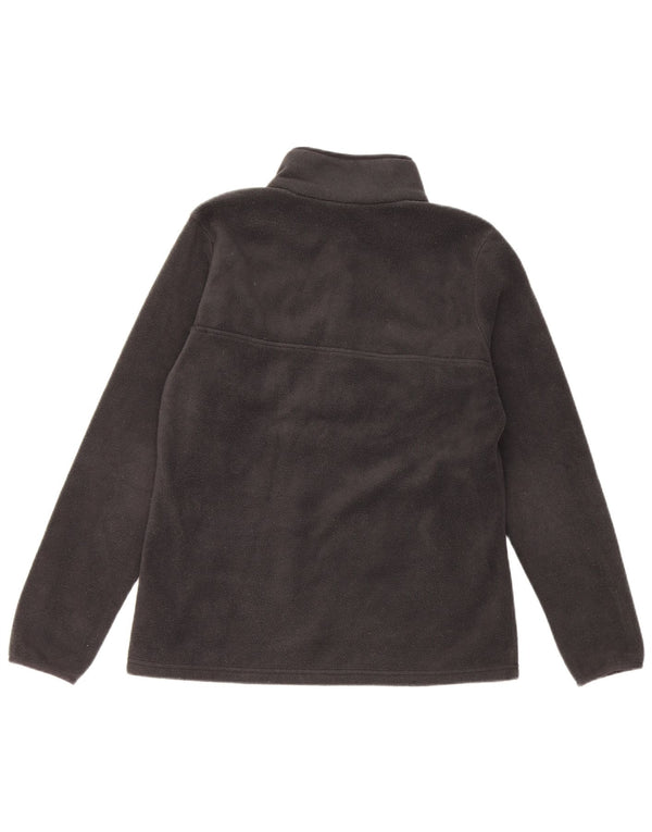 Maglione in pile da donna Columbia con collo a bottoni UK 12 poliestere nero medio