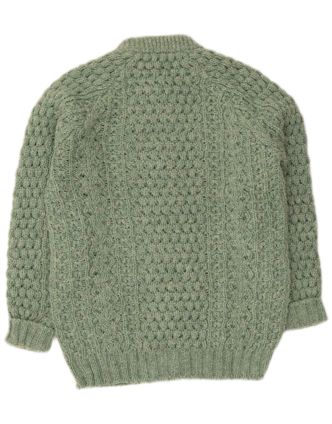 Maglione cardigan da donna vintage UK 14 verde medio