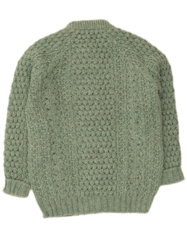 Maglione cardigan da donna vintage UK 14 verde medio
