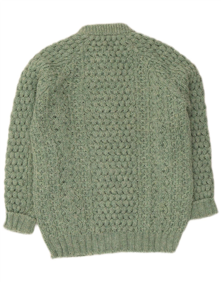 Maglione cardigan da donna vintage UK 14 verde medio
