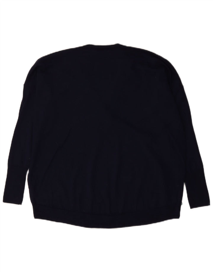 Maglione maglione oversize con scollo a V da donna J. Crew UK 14 Blu navy medio