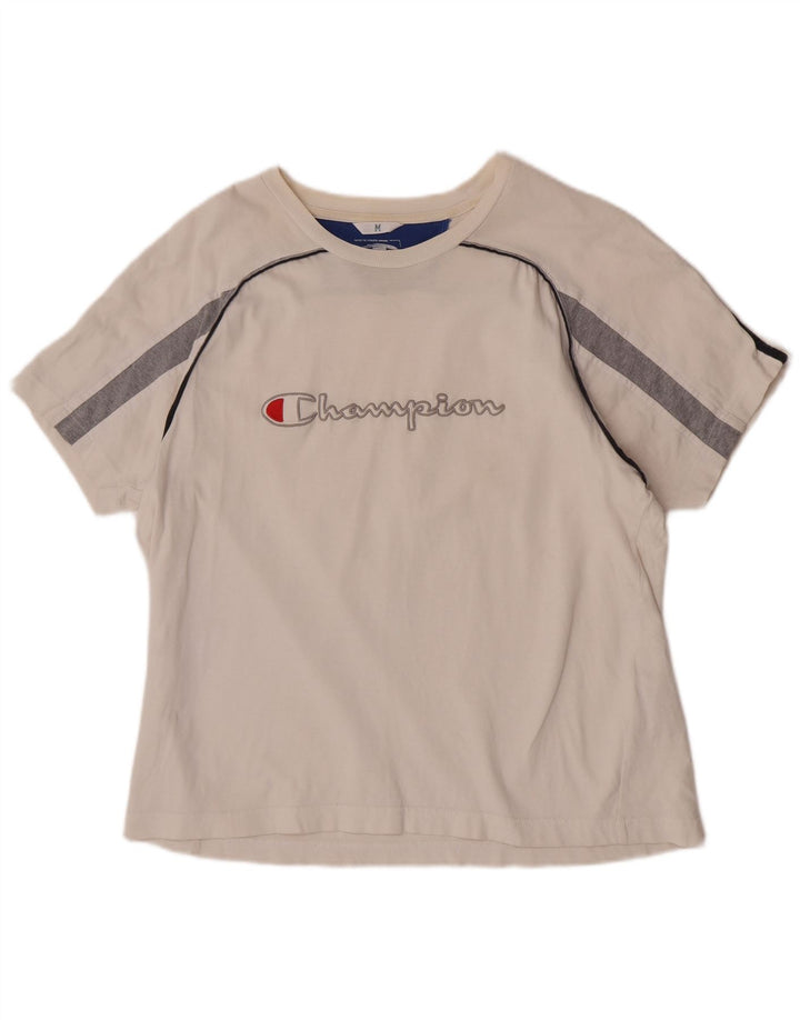 T-shirt grafica standard da uomo a maniche corte Champion Champion, cotone bianco medio