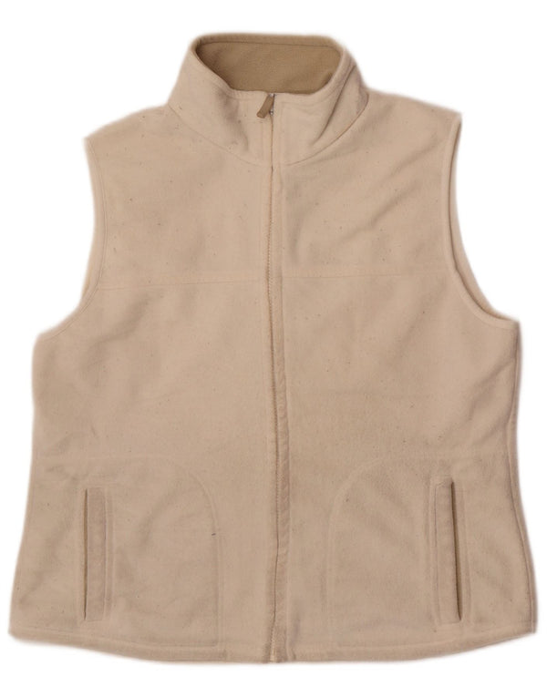 Gilet in pile Marks & Spencer da donna St. Michael UK 14 grande bianco sporco