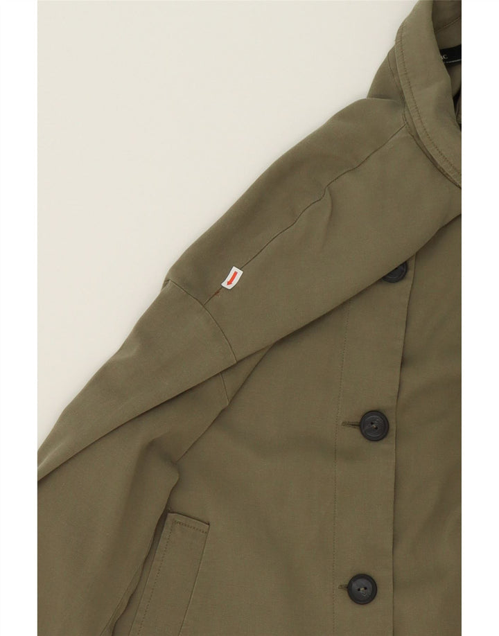 ZARA Womens Overcoat UK 14 Medium Green Lyocell Vintage Zara and Second-Hand Zara from Messina Hembry 