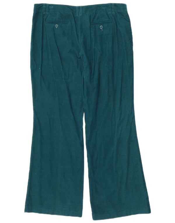 Pantaloni in velluto a coste da donna a gamba larga Laura Ashley UK 18 XL W38 L31 Verde