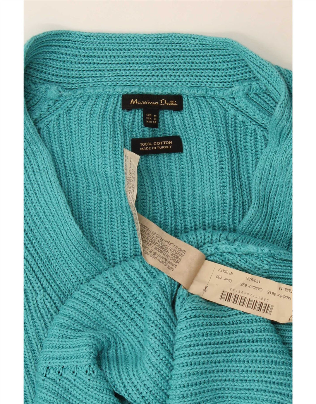Massimo Dutti Maglione oversize da donna con scollo a V UK 14 Medio Turchese