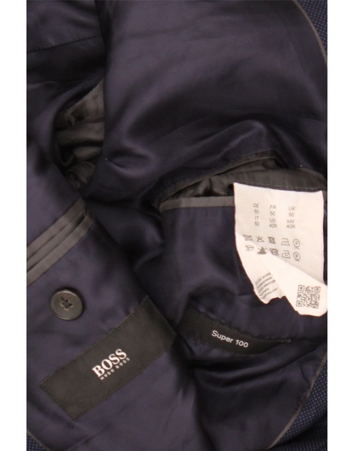 Giacca blazer da uomo a 2 bottoni HUGO BOSS IT 50 Large blu navy