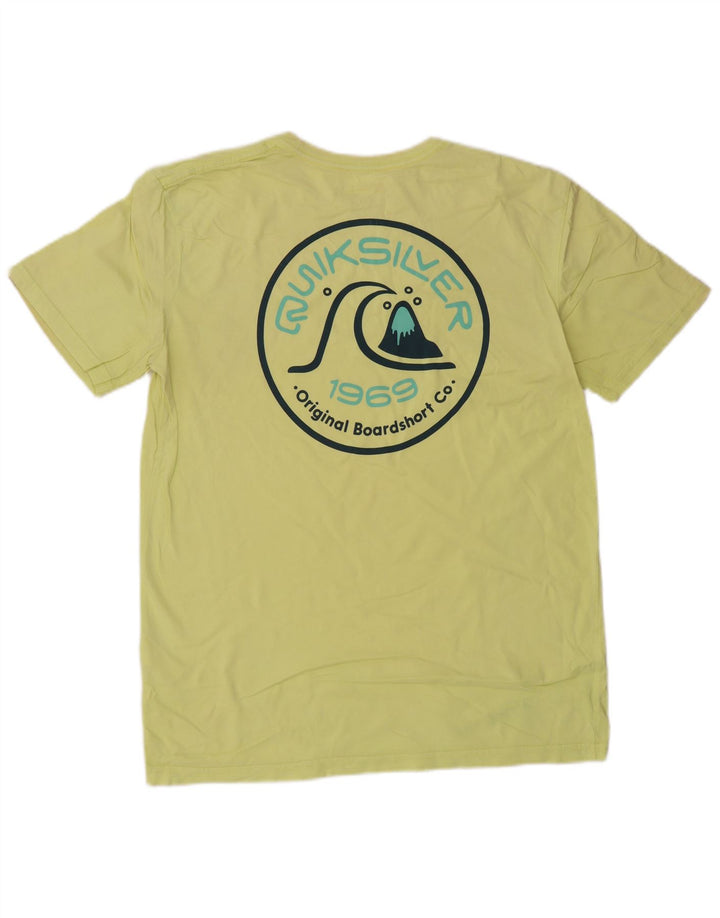 QUIKSILVER T-shirt grafica da uomo con vestibilità regolare, top in cotone giallo medio