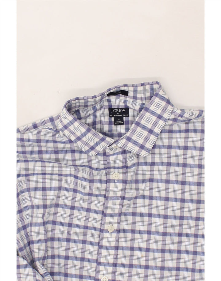 J. CREW Mens Flex Slim Shirt Large Blue Check Cotton Vintage J. Crew and Second-Hand J. Crew from Messina Hembry 