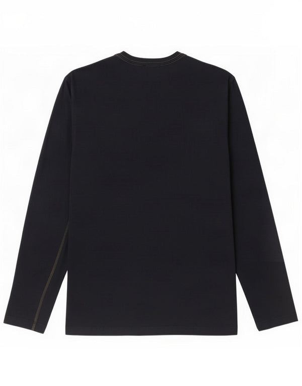 Diesel Top grafico da uomo manica lunga grande blu navy in cotone
