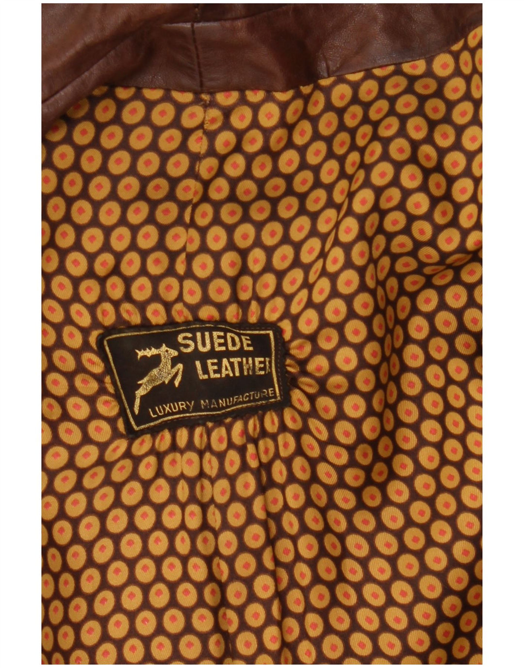 Cappotto in pelle doppiopetto vintage da uomo UK 36 piccolo in pelle marrone