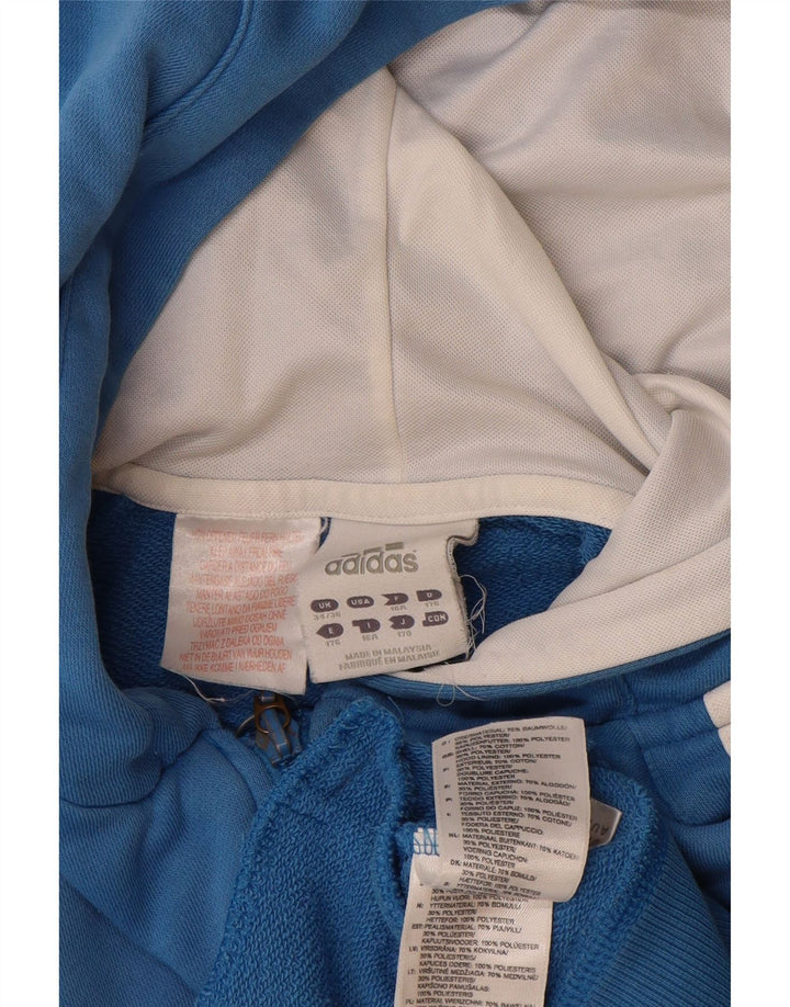 Maglione con cappuccio e zip grafica da uomo ADIDAS UK 34/36 Small Blue Colourblock