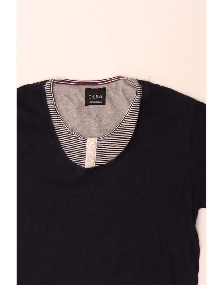 T-shirt Zara da uomo Top Small Blu Navy