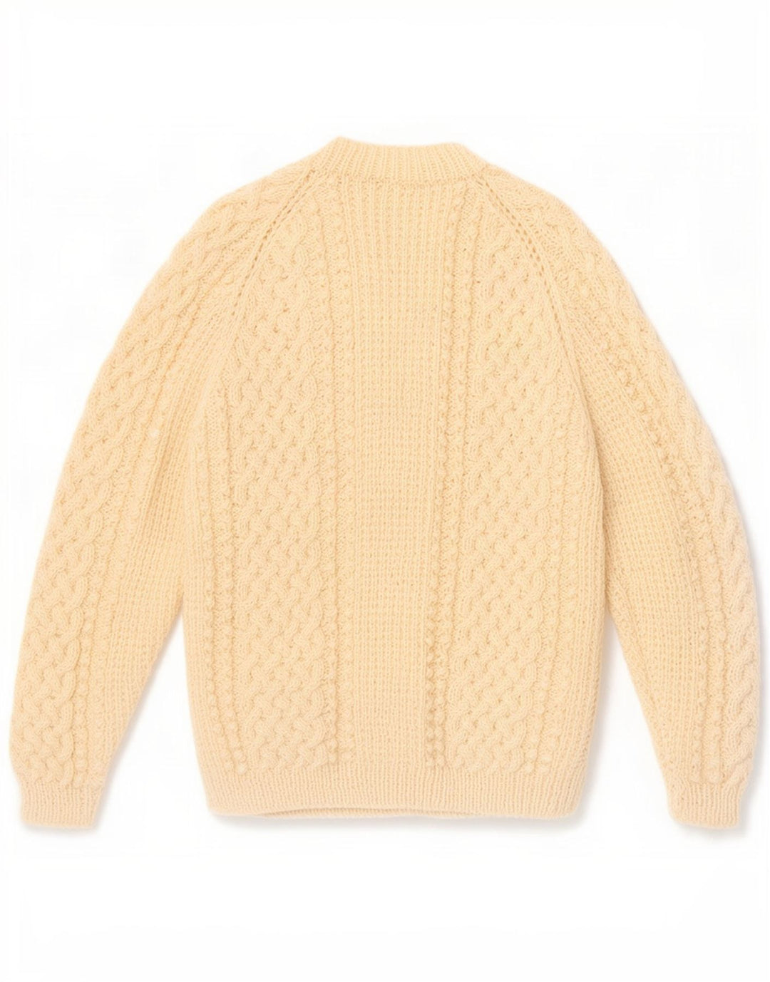 Maglione cardigan da donna vintage UK 12 medio bianco sporco