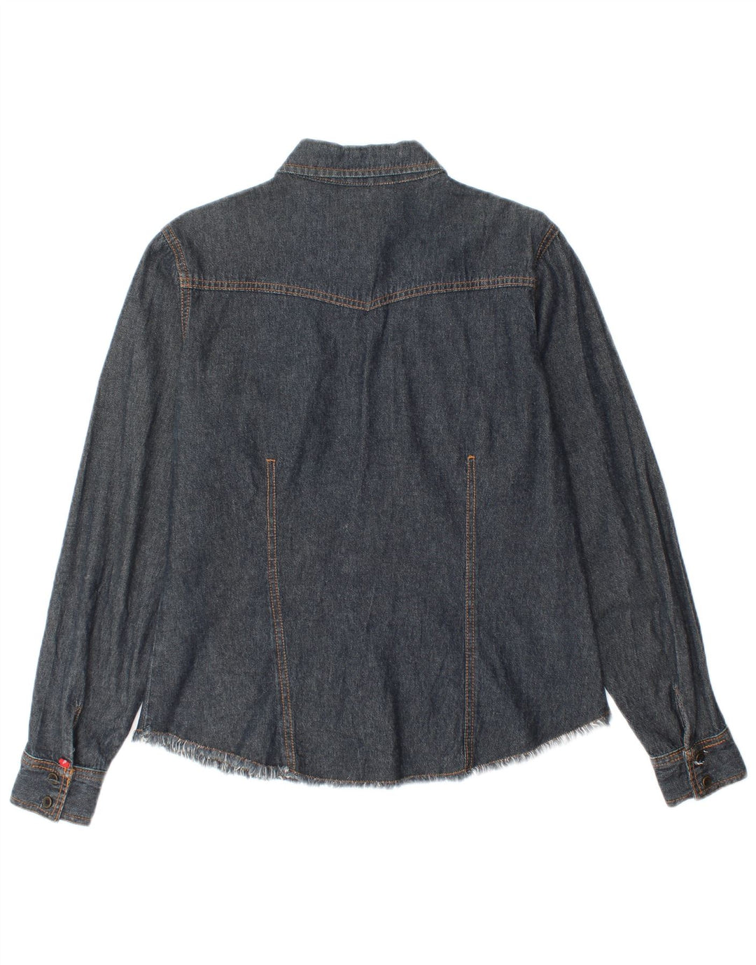 LAURA ASHLEY Womens Denim Shirt UK 14 Medium Blue Cotton