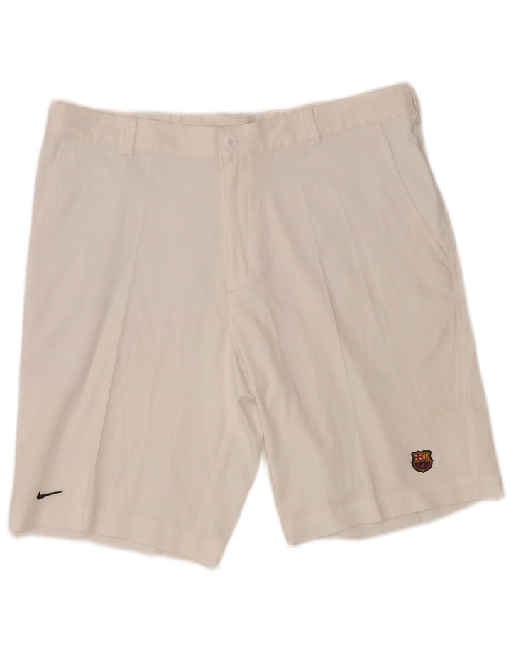 Pantaloncini chino Nike Barcelona da uomo W38 XL poliestere bianco