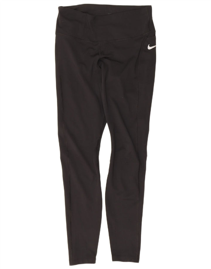 Nike Womens Dri Fit Leggings UK 12 Medium Black Polyester