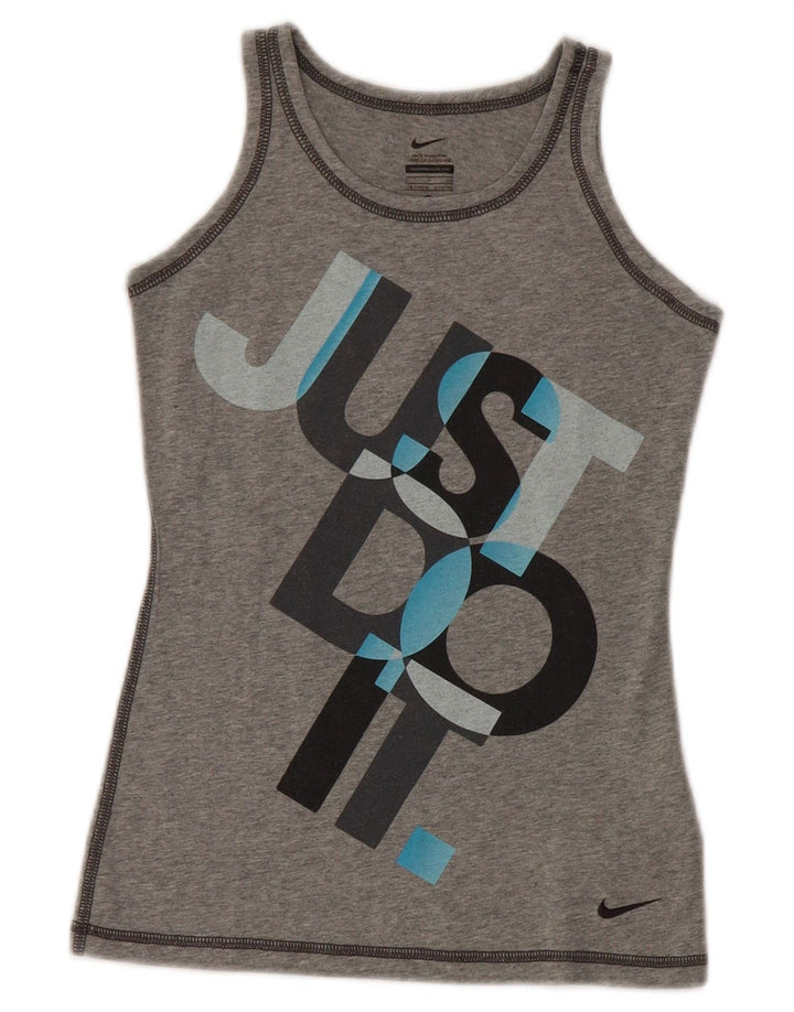Canotta grafica Nike da ragazzo, 8-9 anni, piccola, in cotone grigio