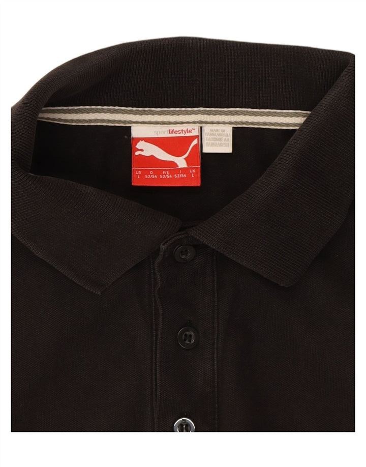 PUMA Mens Polo Shirt Large Black Vintage Puma and Second-Hand Puma from Messina Hembry 