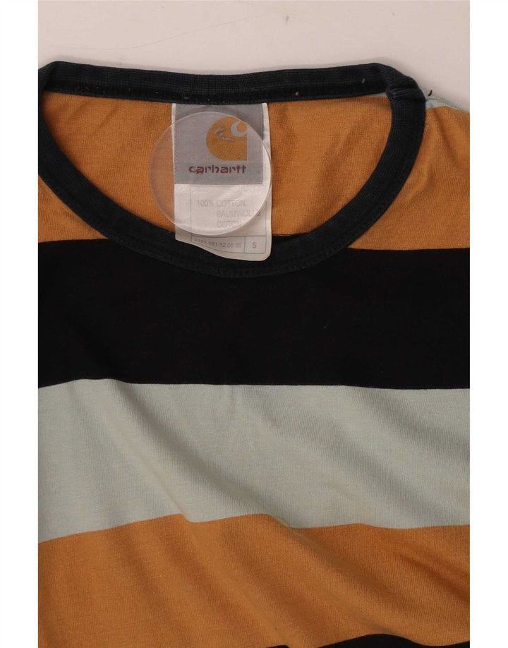 Top Carhartt da uomo a maniche lunghe in cotone a righe piccole multicolore