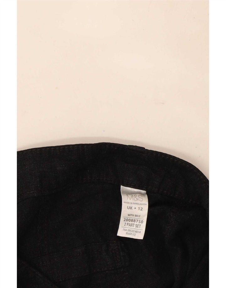 Pantaloni Capri da donna Marks & Spencer UK 12 Medium W32 Lino nero
