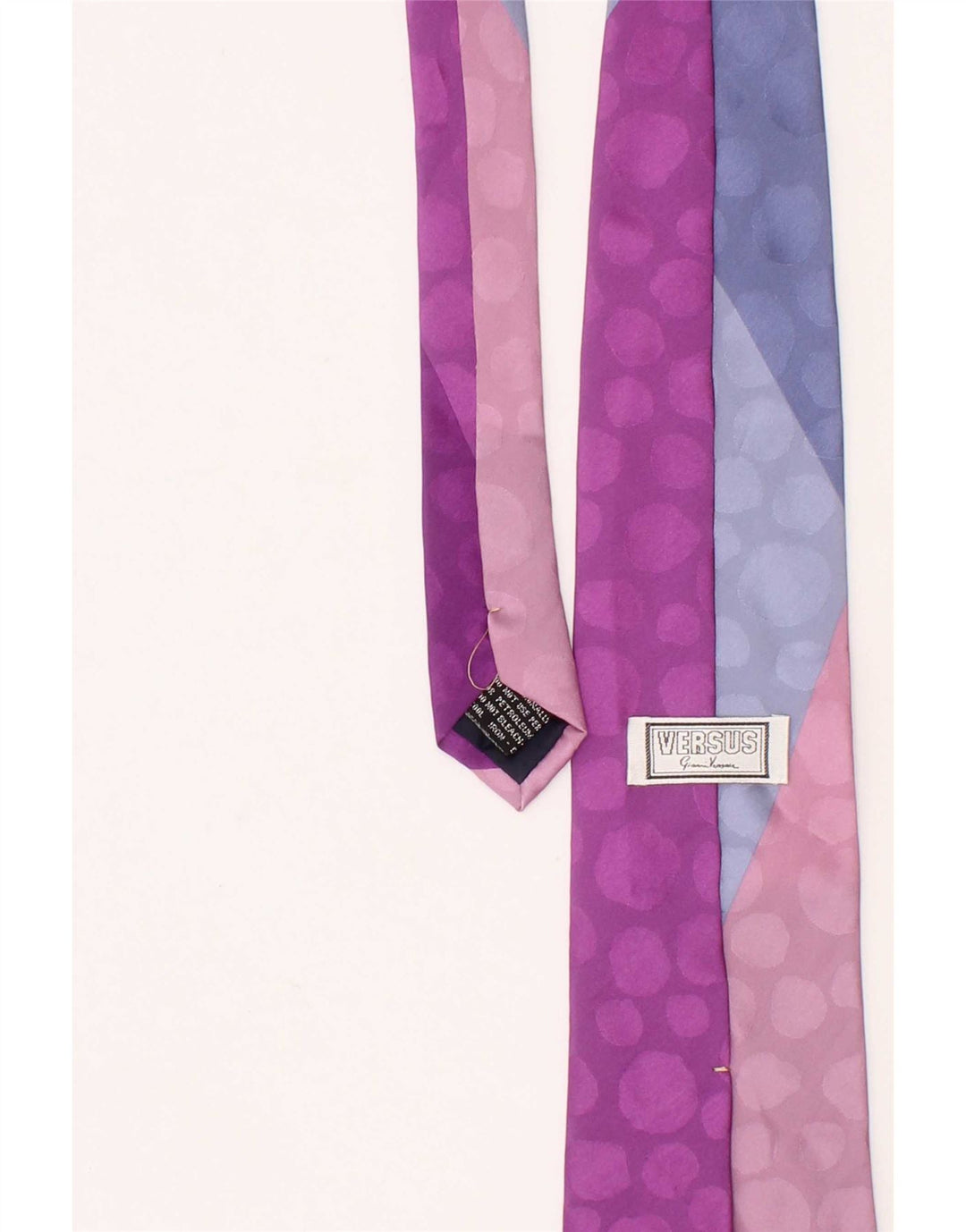 Versus By Gianni Versace Cravatta da uomo Taglia unica Viola Colorblock Seta Designer