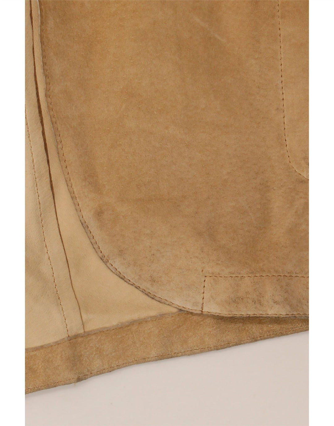 Giacca blazer in pelle scamosciata da uomo a 3 bottoni VINTAGE UK 44 2XL Pelle beige