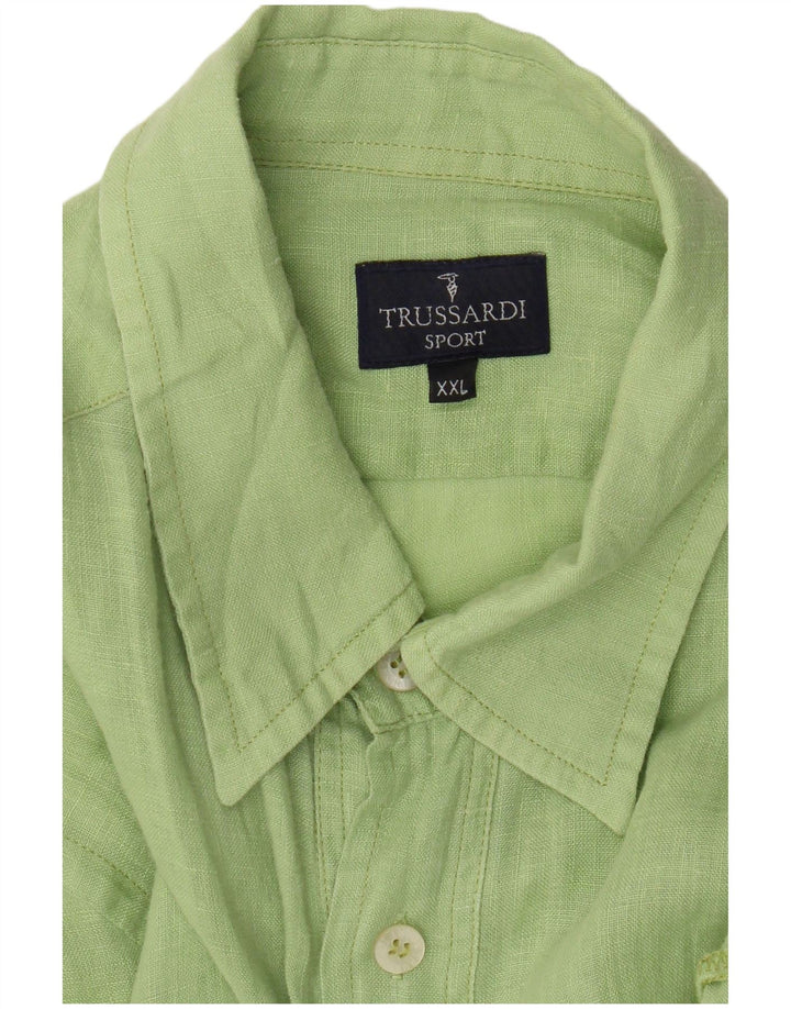 Camicia Trussardi Uomo Manica Corta 2XL Verde
