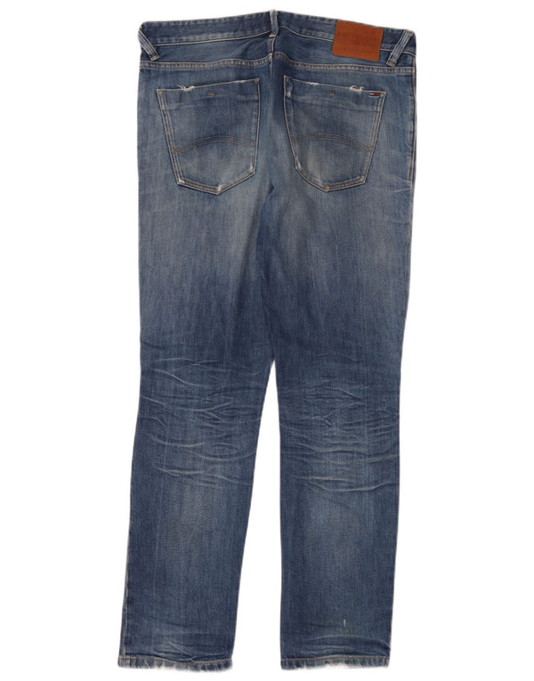 Tommy Hilfiger Uomo Distressed Jeans Slim W34 L32 Cotone Blu