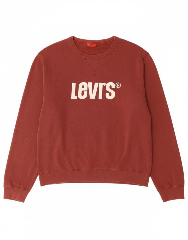 Levi's Felpa con grafica da uomo Maglione grande in cotone marrone