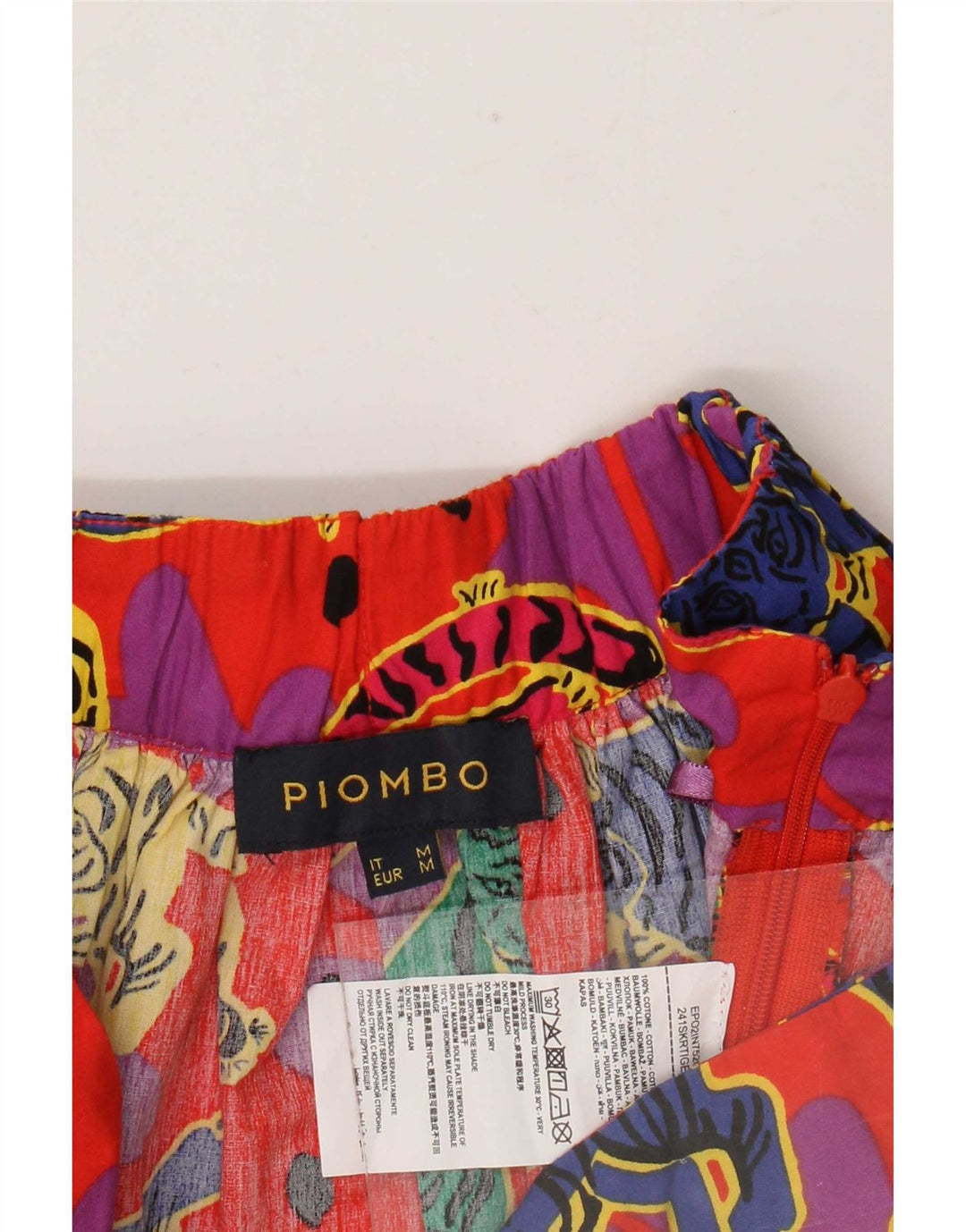 Gonna svasata da donna Piombo media W30 cotone stampa animalier arancione