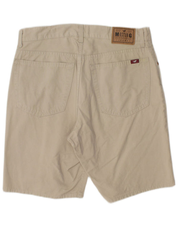 MUSTANG Mens Casual Shorts W34 Large  Beige Cotton