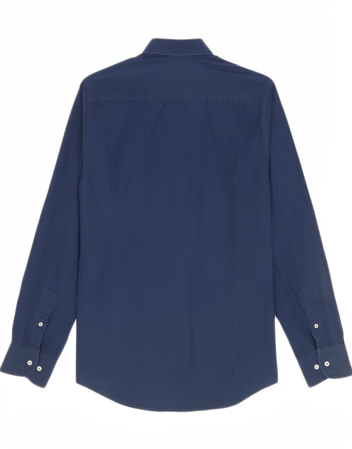 Camicia Trussardi Uomo Taglia 39/40 Media Cotone Blu Navy