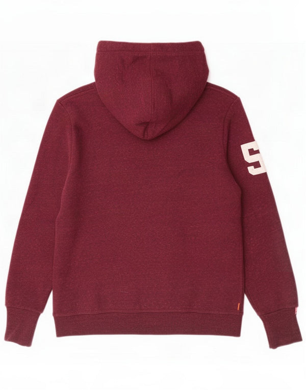 Superdry Womens Graphic Hoodie Jumper UK 16 Large Maroon Polyester