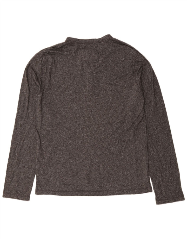 Top muscolare da uomo Abercrombie & Fitch a maniche lunghe grigio medio chiazzato
