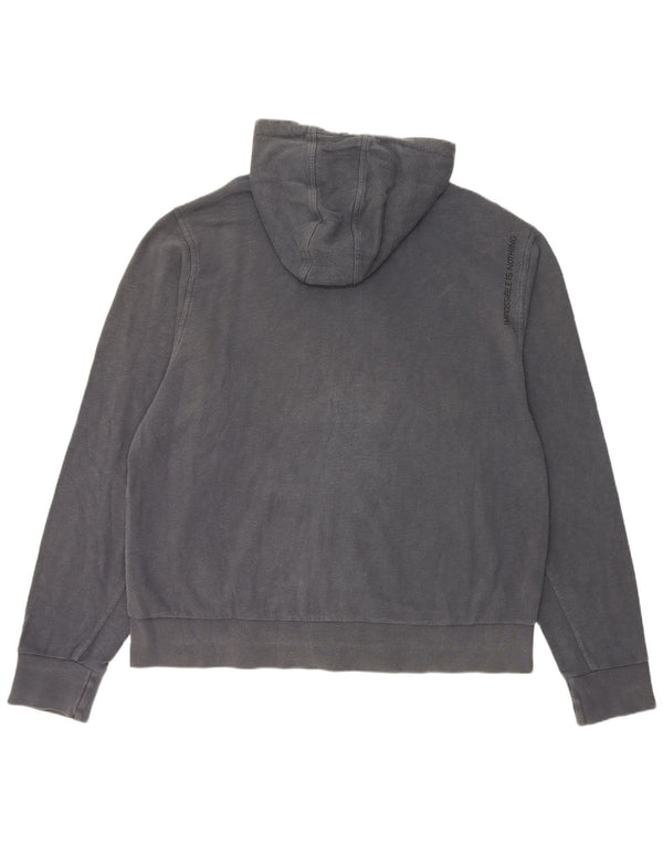 Maglione con cappuccio e zip grafica da uomo Adidas 2XL cotone blu navy