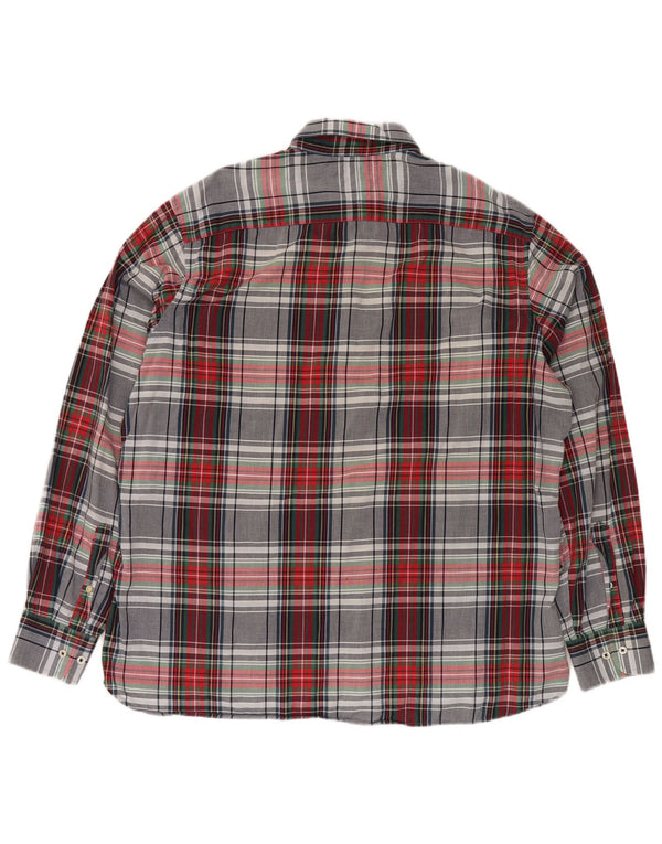 TOMMY HILFIGER Camicia da uomo su misura XL in cotone a quadri multicolore