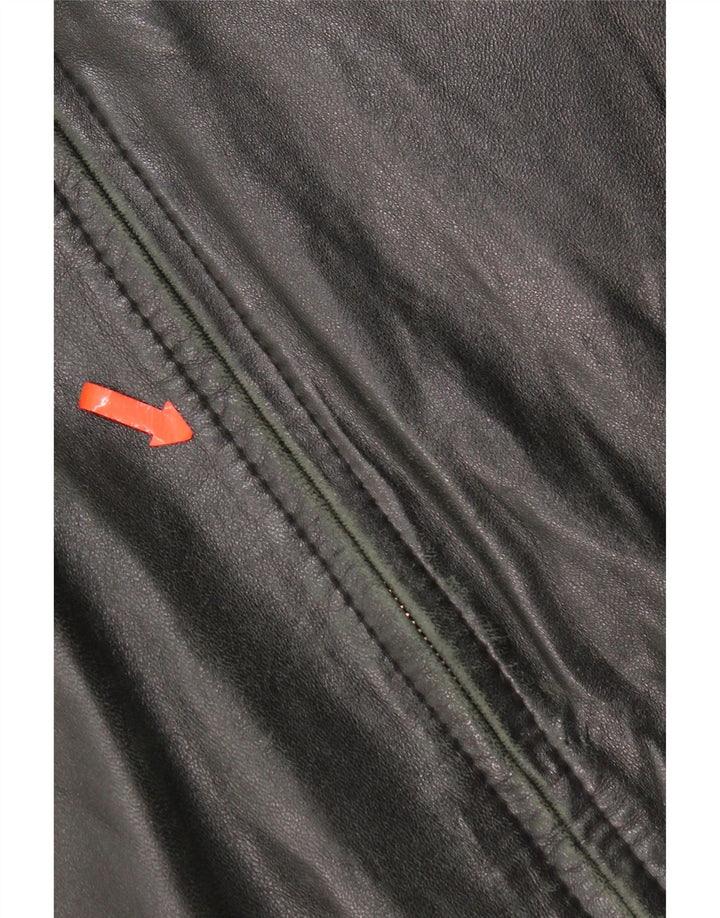 Lavorazione Artigianale Giacca in Pelle Uomo IT 48 Media Pelle Nera