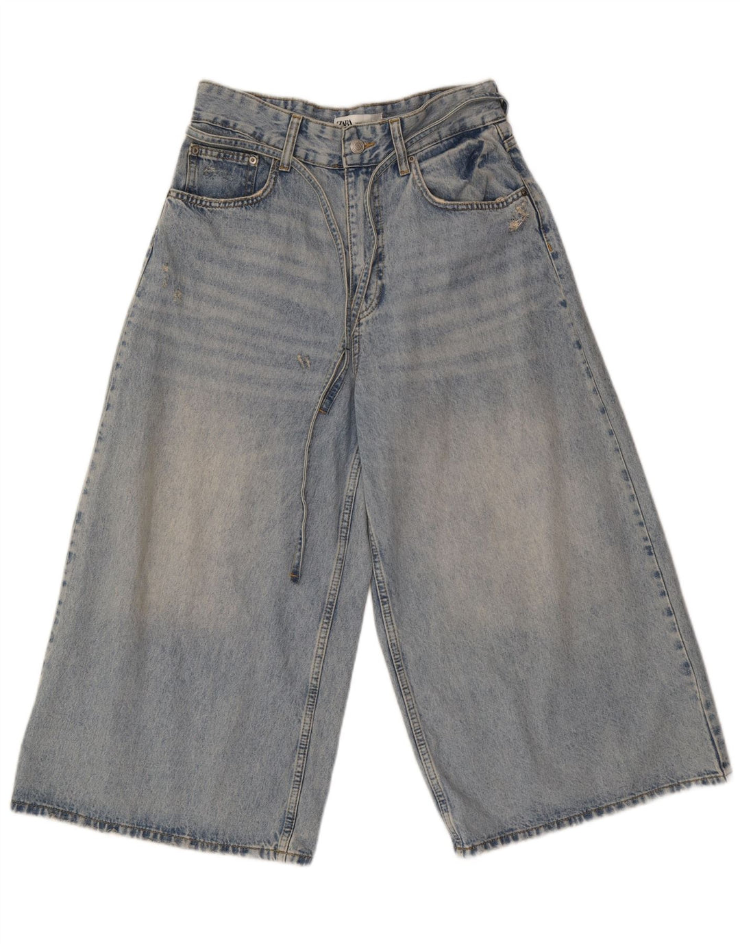 Jeans Capri a gamba larga da donna Zara EU 40 medio W30 L21 cotone blu