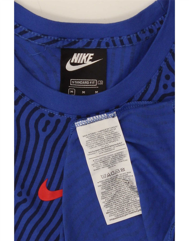 T-shirt Nike da uomo con vestibilità standard, top in cotone geometrico blu medio