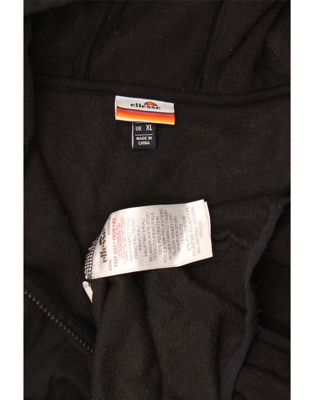 Felpa con cappuccio grafica da uomo Ellesse XL poliestere nero