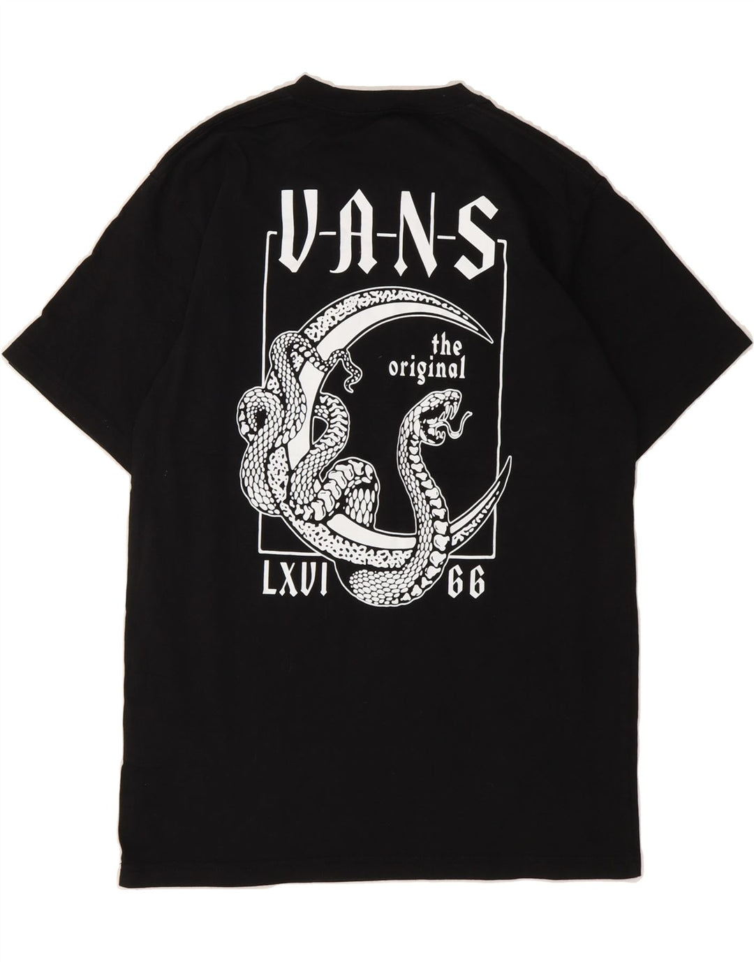 VANS Mens Classic Fit Graphic T-Shirt Top Small Black Cotton Vintage Vans and Second-Hand Vans from Messina Hembry 