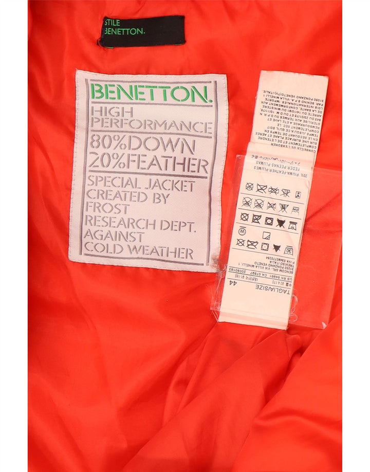 Cappotto imbottito con cappuccio da donna Benetton IT 44 Arancio medio Poliammide