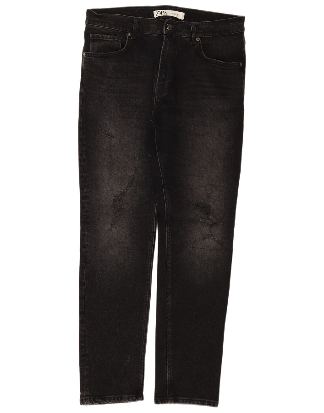Jeans slim da uomo Zara EU 42 Large W32 L30 cotone nero