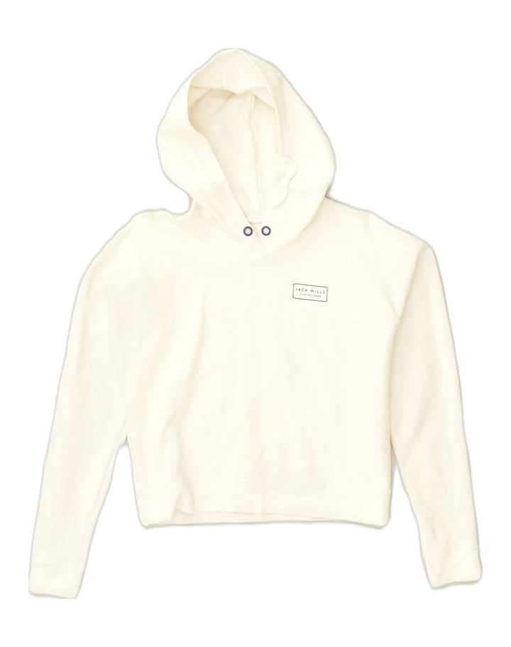 JACK WILLS Womens Hoodie Jumper UK 8 Small White Lyocell | Vintage Jack Wills | Thrift | Second-Hand Jack Wills | Used Clothing | Messina Hembry 