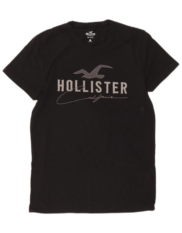 T-shirt grafica da uomo Hollister Top Small in cotone nero